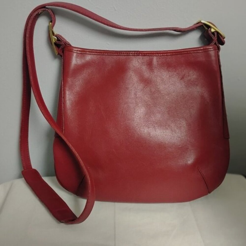 ❤️Vintage COACH  9204 Red Leather Crossbody Bag Purse +FOB & Dustbag - Picture 8 of 11